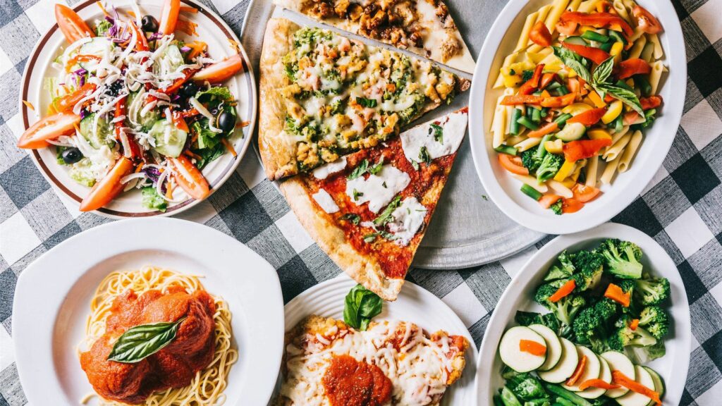 Assorted dishes from Signal Mountain restaurants arranged on table